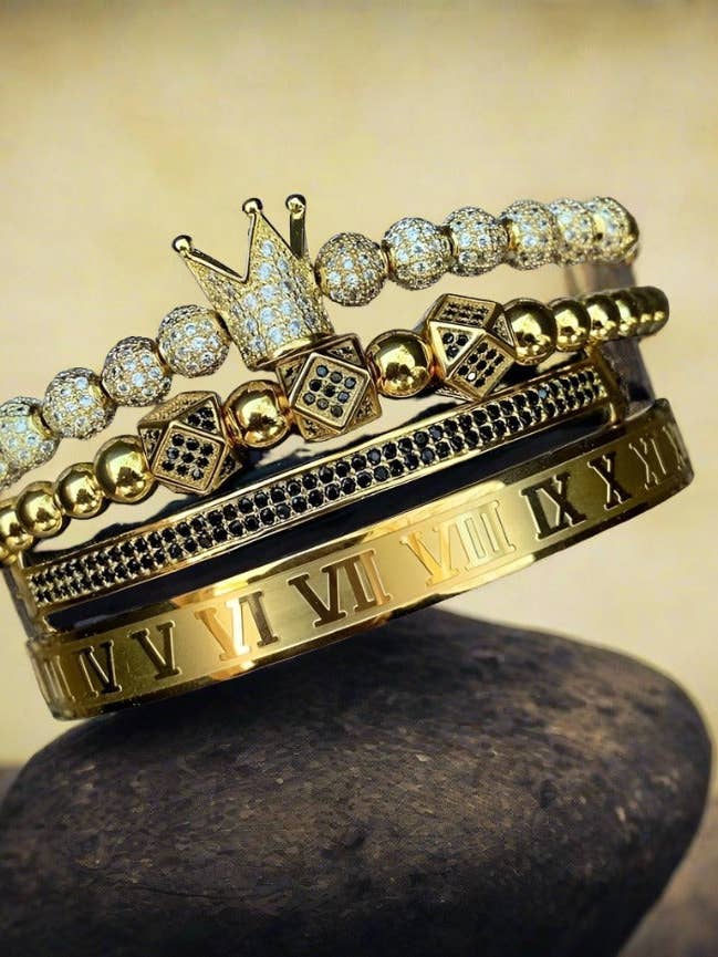 Roman Royal Crown Charm Bracele for wholesale by RabenBeads