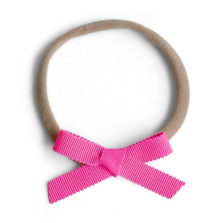 Neonrosa - Kleine Schleife aus Ripsband für Schulmädchen für den Großhandel von Hadley Girl