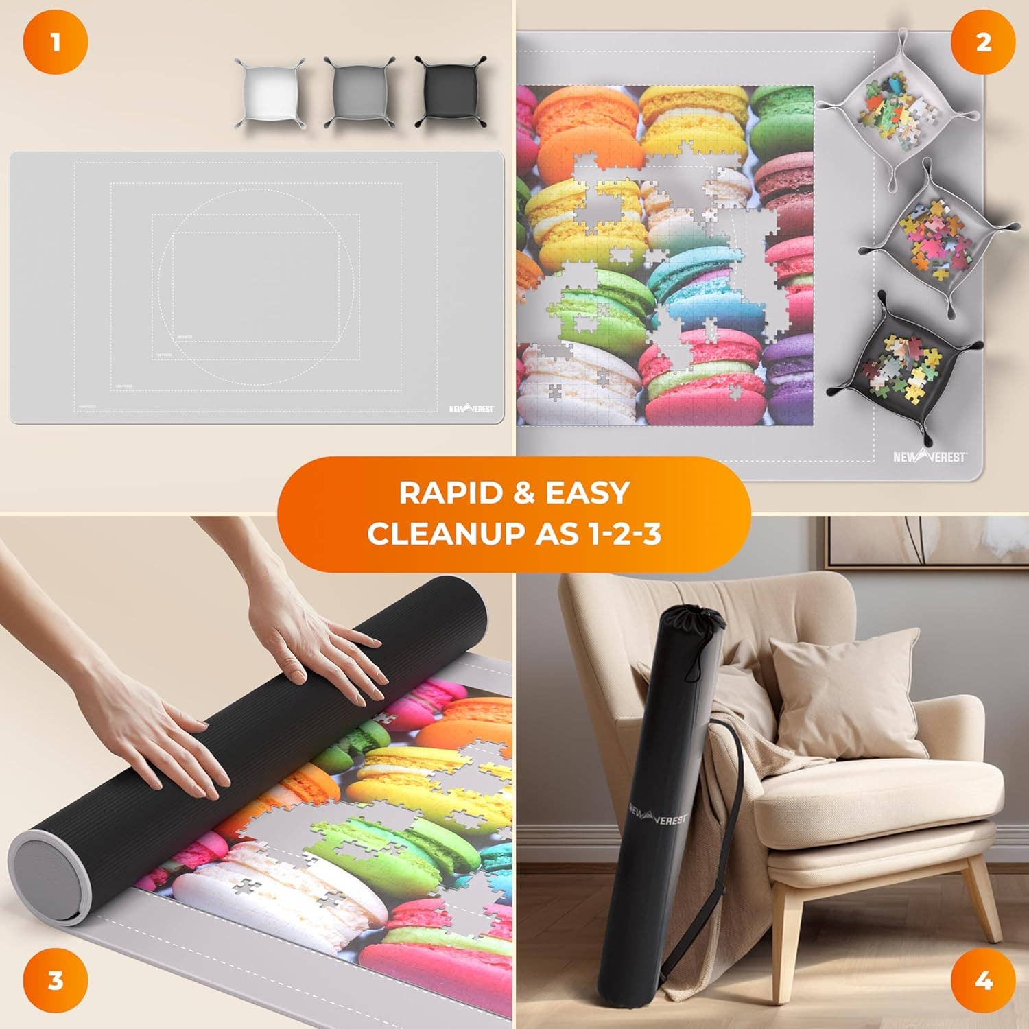 Newverest – wholesale Puzzle – Adult – Newverest Jigsaw Puzzle Mat Roll Up 1500 pcs, Silver4