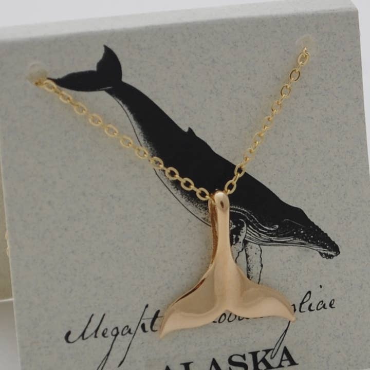 Semaki & Bird – wholesale Hänge-/berlockhalsband – Alaska Whale Tail Halsband - guld Naturhistoria0