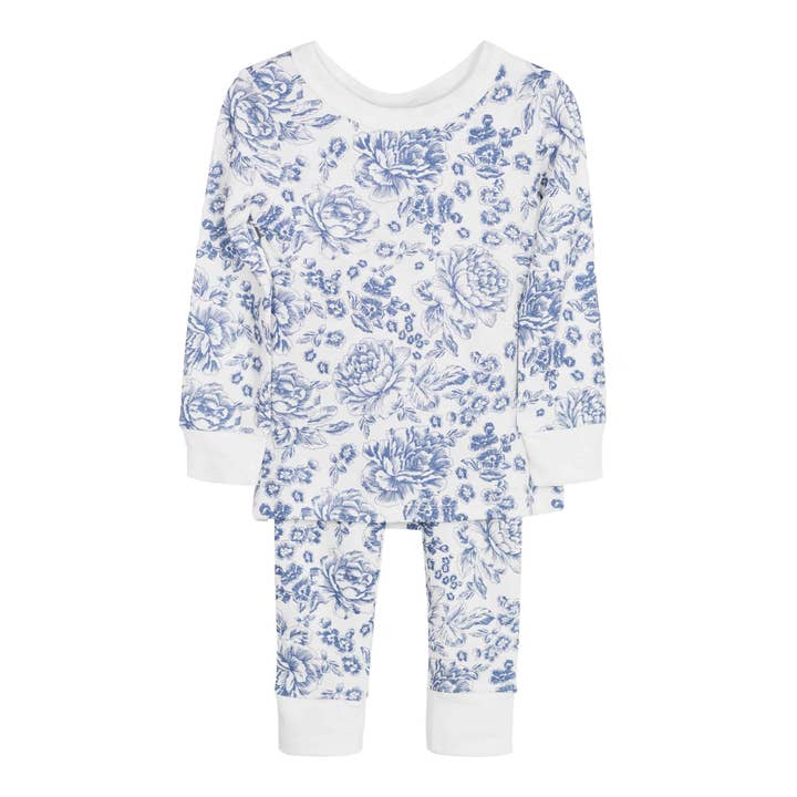 Pink Elephant Brands - Wholesale Sleepwear Set - Kids - Long John Pajama Set - Navy Toile