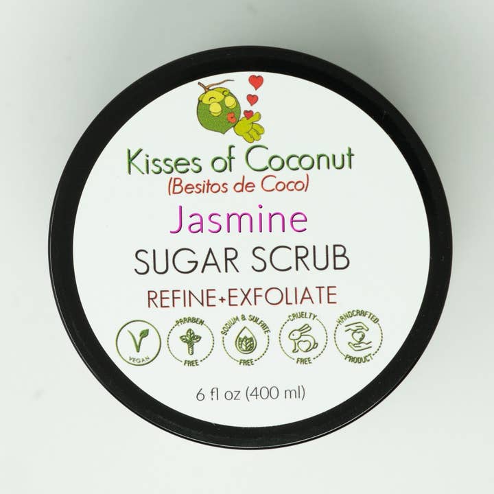 Jasmine Sugar Scrub for wholesale by Kisses of Coconut