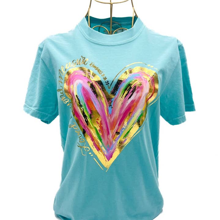 Goldfolien-T-Shirt "Loved Beyond Measure" - 724 für den Großhandel von Rachel Brooks Design, LLC