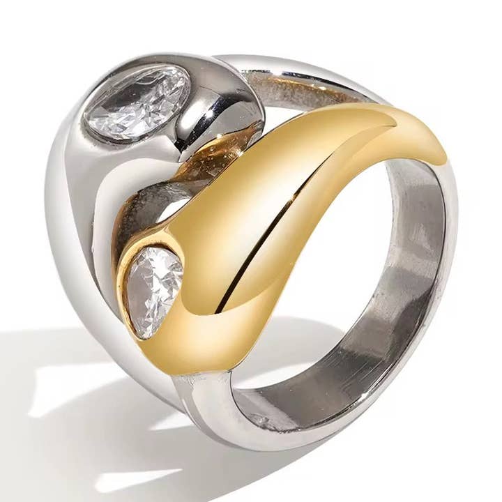 Brody Two Tone Ring for wholesale by Sahira Jewelry Design