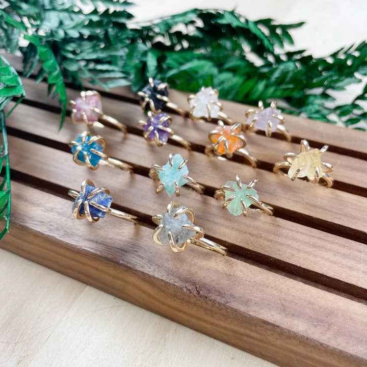 Ewelina Pas Jewelry - Wholesale Single Stone/Solitaire Ring - Gold Rough Nugget Prong Ring15