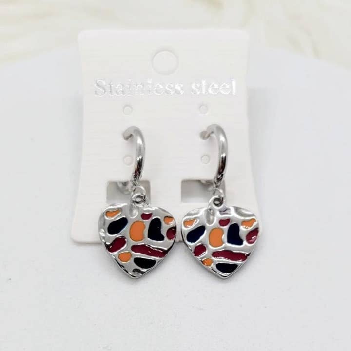 Aretes Corazon Colores for wholesale by Angelica Arteaga