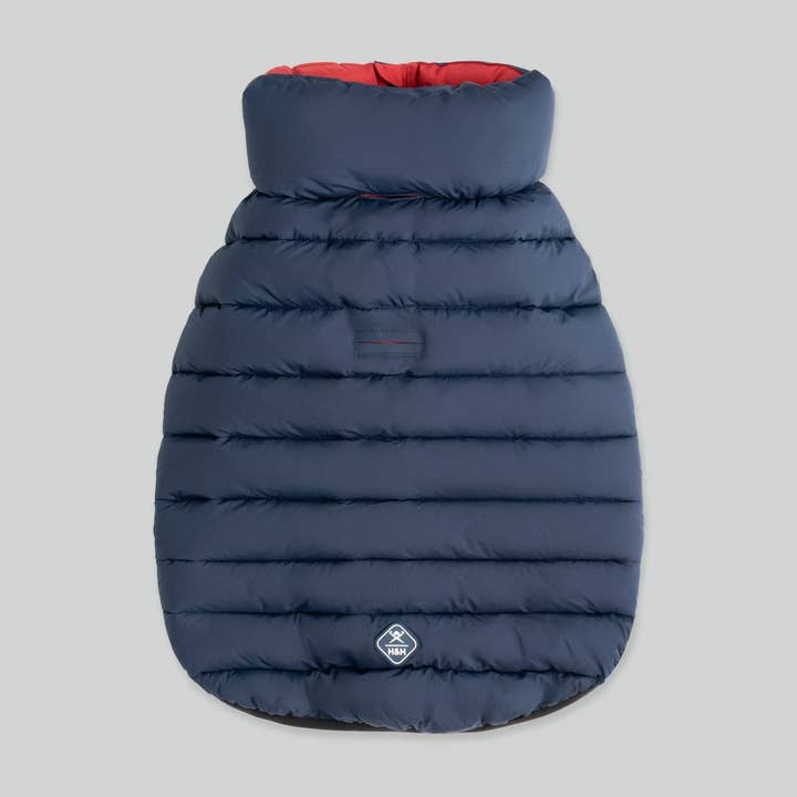 Hugo & Hudson - Wholesale Pet Jacket - Dog - Hackett x Hugo Hudson Dog Puffer Jacket - Navy & Berry