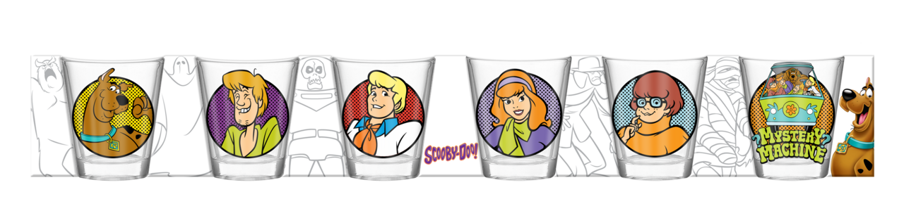 Silver Buffalo - Wholesale Drinking Glass/Cup - Scooby Doo 6pc 1.5oz Mini Glass Set0