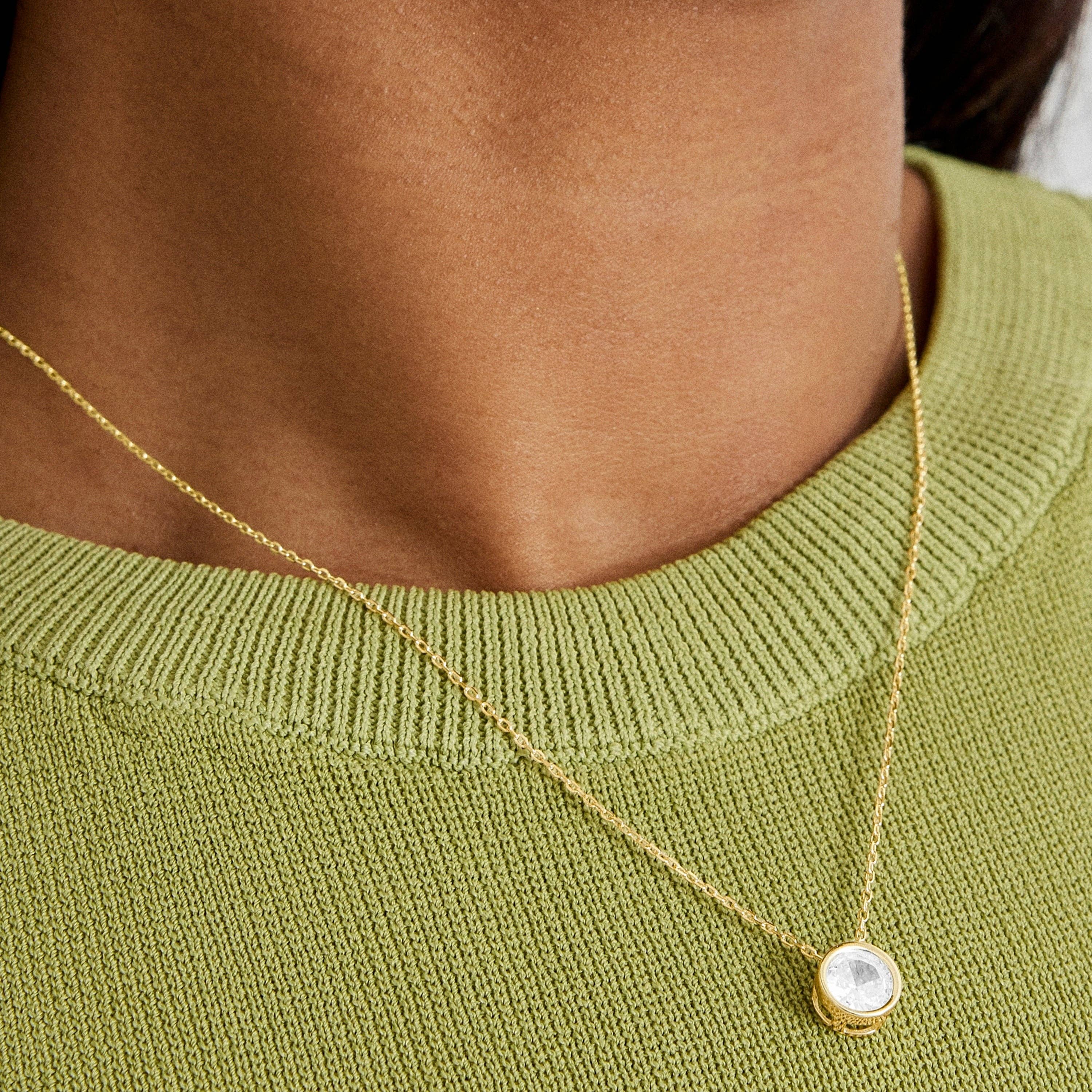 Luxenter – wholesale Hänge-/berlockhalsband – Luxenter halsband i 925 sterling silver med lysande zirkon, belagt med 18K gult guld - Imrak3