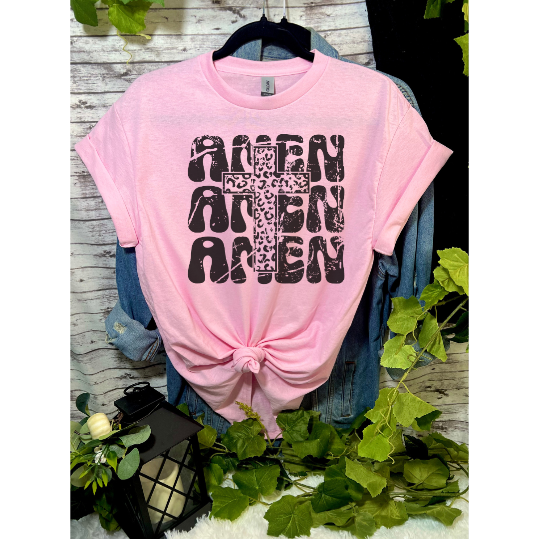 Glidan Pink Amen Amen Amen T-shirt for wholesale on Faire0