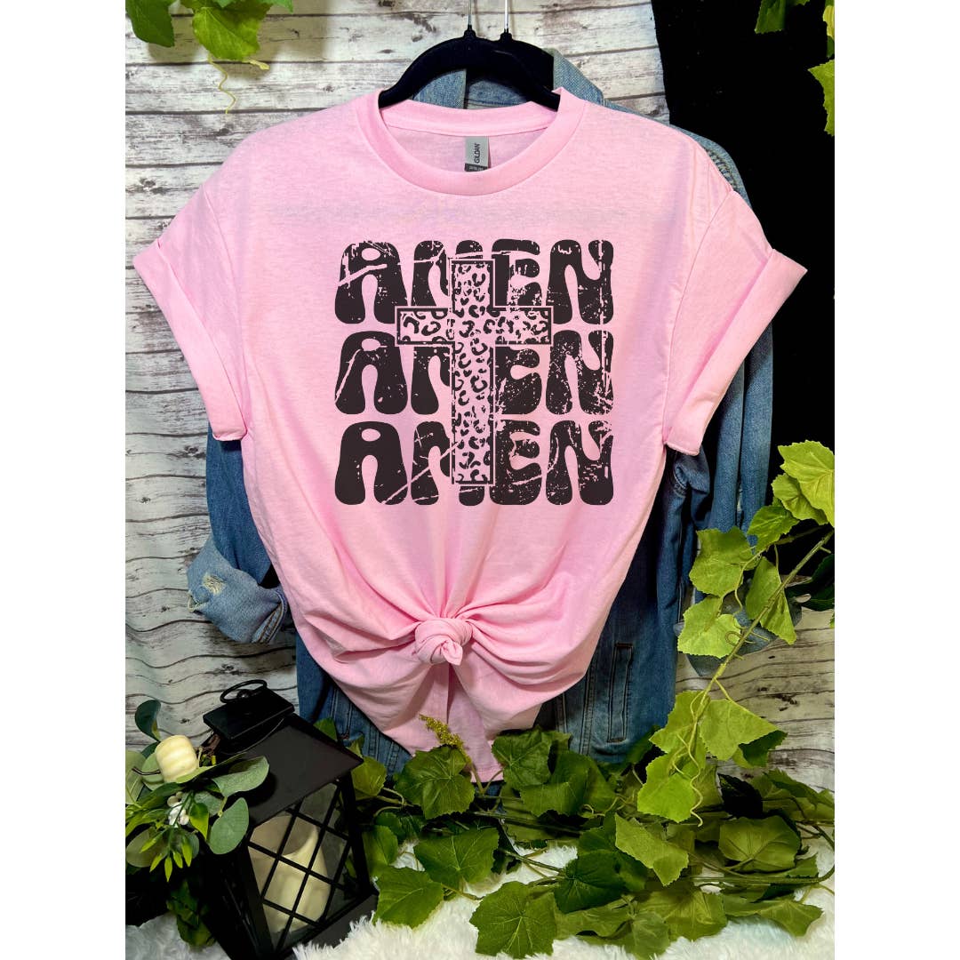 Glidan Pink Amen Amen Amen T-shirt for wholesale on Faire