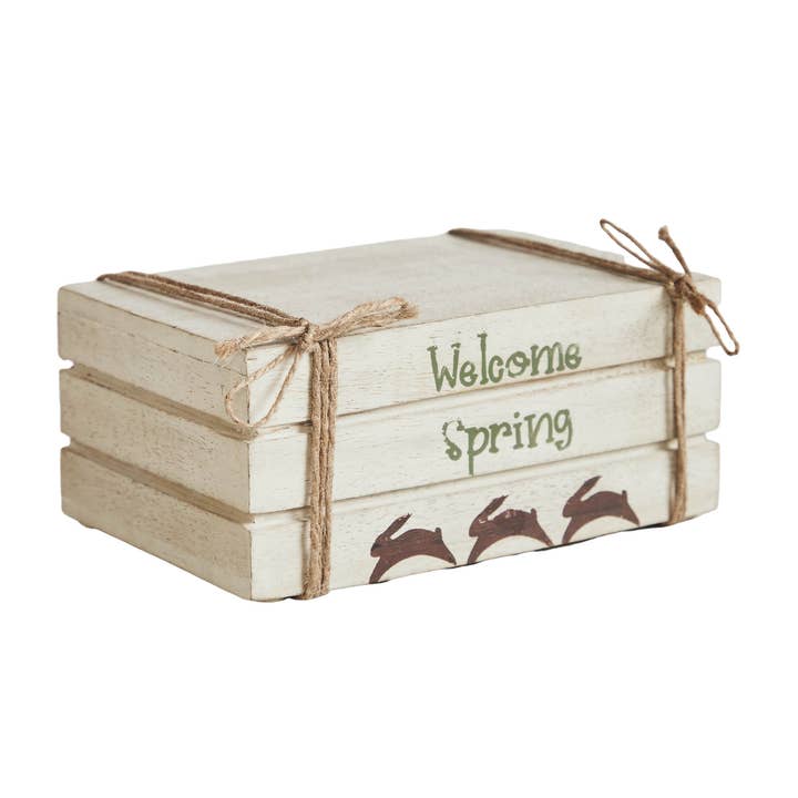 VHC Brands - Wholesale Decorative Tabletop Object - Welcome Spring Faux Book Stack 2.5x6x43