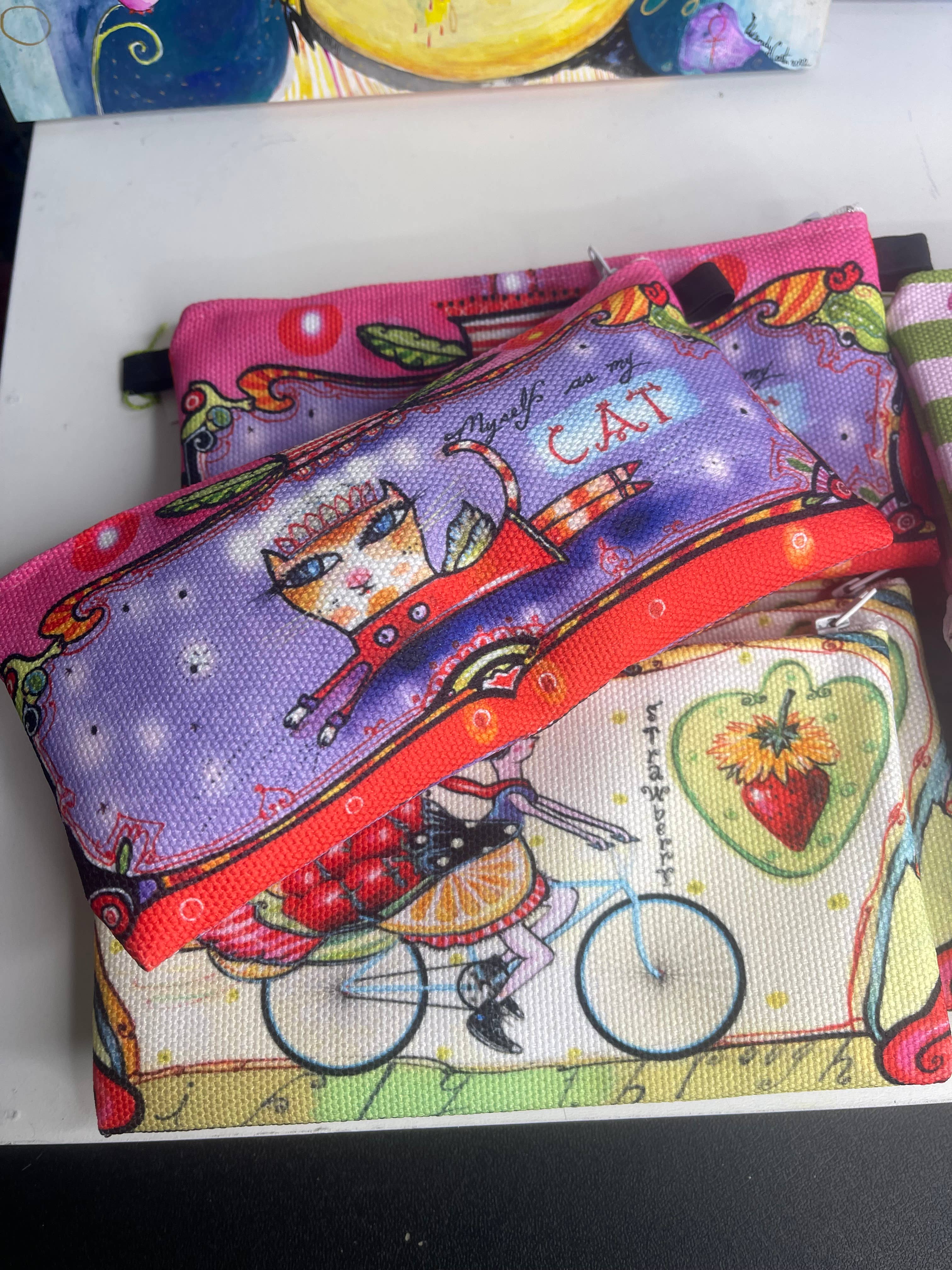 Wendy Costa Studio - Wholesale Pouch - Women's - Hand Painted Fabric Bags - Bundle of 122