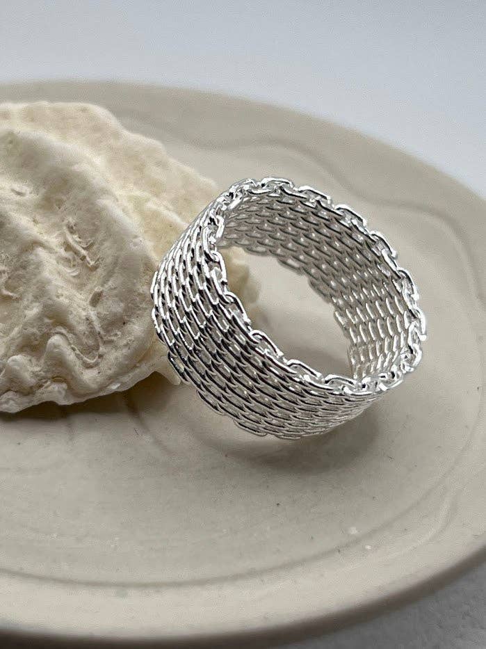 Vie Jewelry - Vendita all&#x27;ingrosso Anello midi/a fascia - Denni Ring - Anello in Maglia d&#x27;Argento - Fascia d&#x27;Argento0