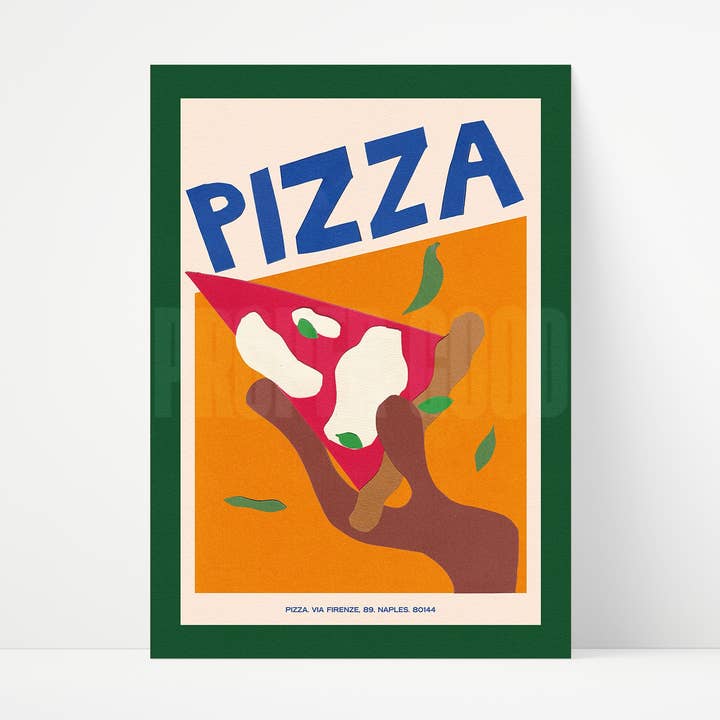 Pizza-Hand-Collage-Druck für den Großhandel von Proper Good