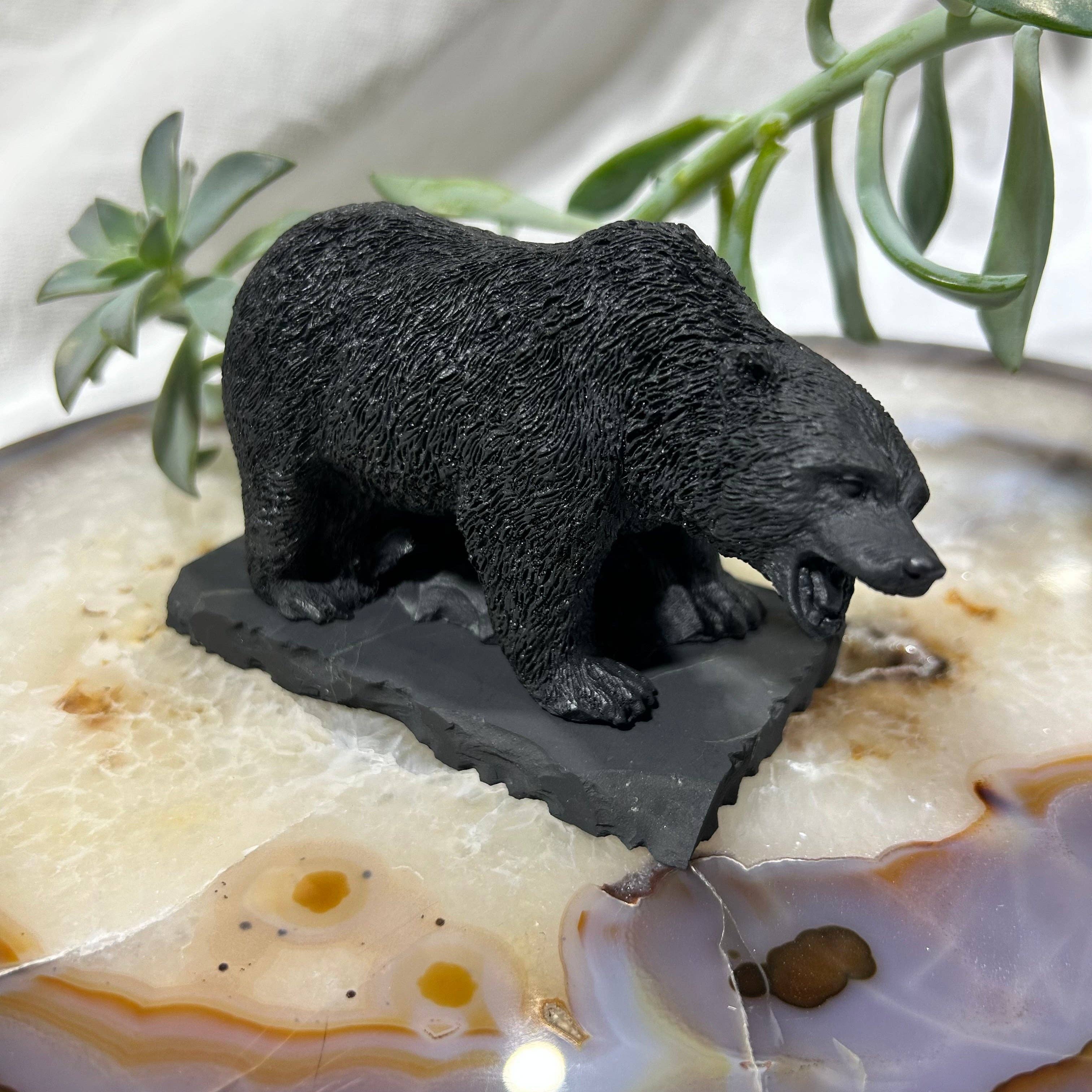 Quasar Gems USA - Wholesale Decorative Figurine - Shungite Figurine Grizzly Bear1