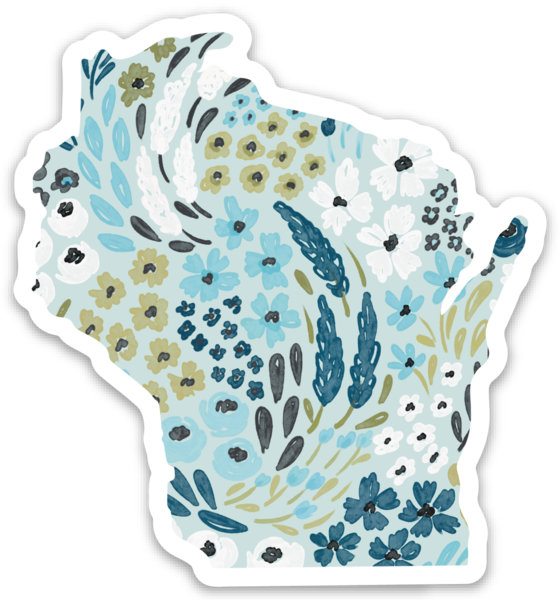 Elyse Breanne Design - Wholesale Sticker - Wisconsin 3x3in. State-sticker3