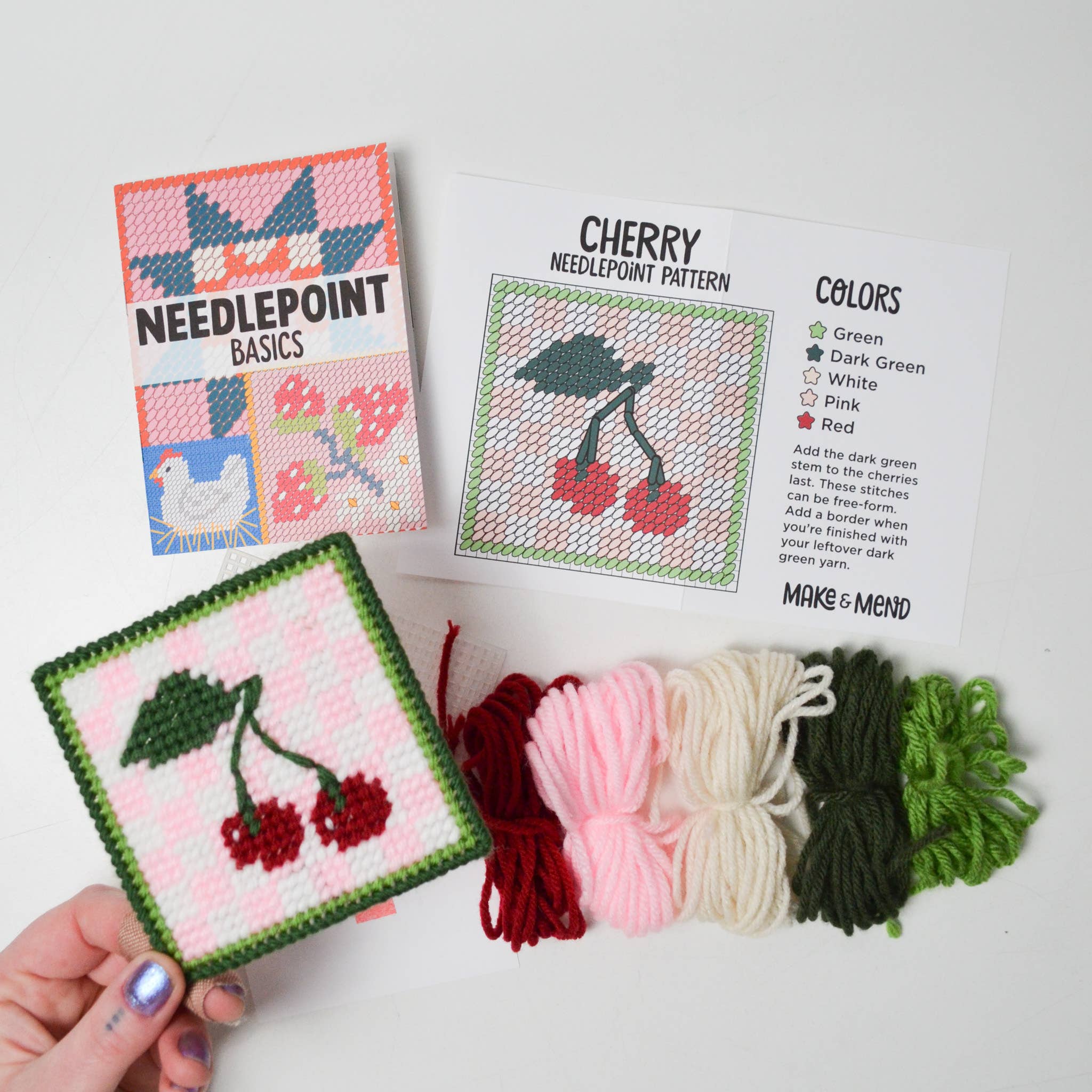 Make & Mend – wholesale Embroidery/cross-stitch supplies – Cherry Needlepoint Kit3