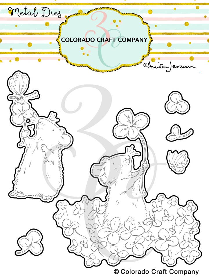 AJ419-D Anita Jeram ~ 4 folhas trevo morre por atacado de Colorado Craft Company