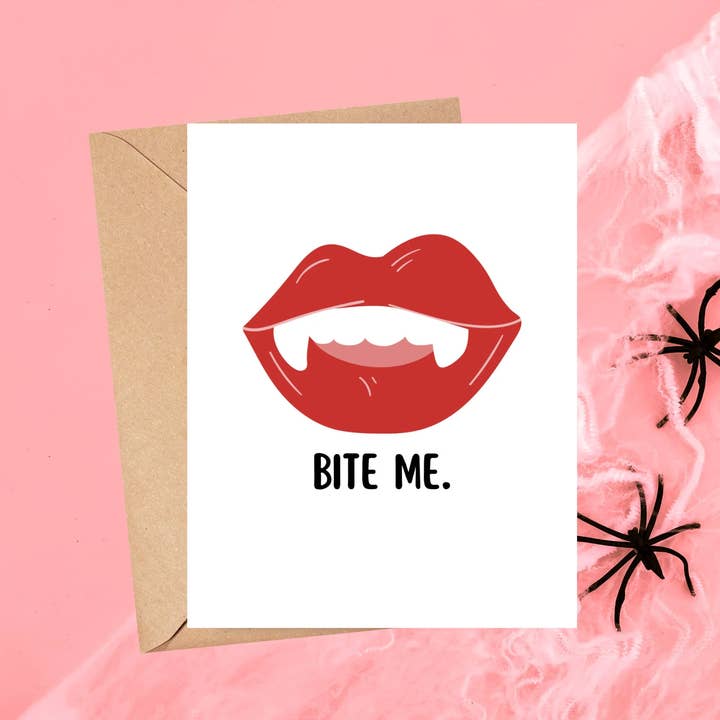Bite Me Vampire Card for wholesale by As Told By Ellie