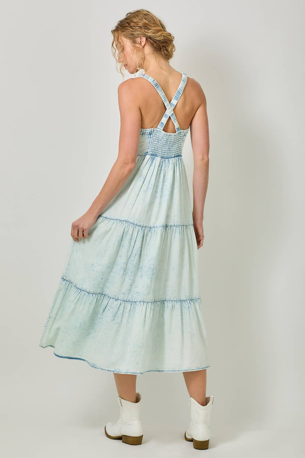 Mystree - Vente Robe – femme - Robe à plusieurs niveaux en tencel délavé 605854