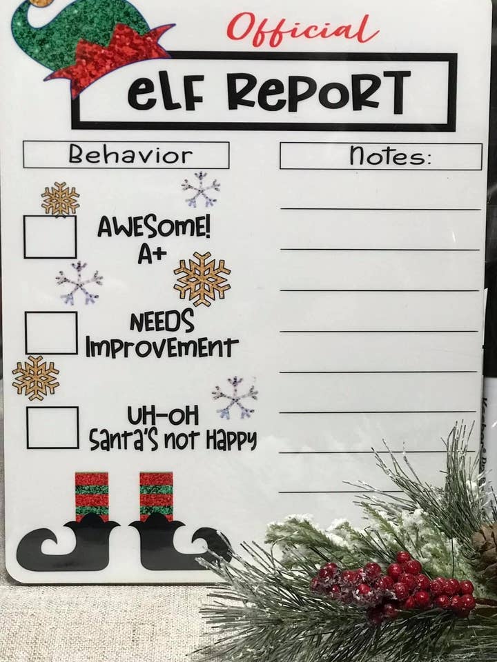 ELF REPORT DRY ERASE BOARD for wholesale by A Deane Dream