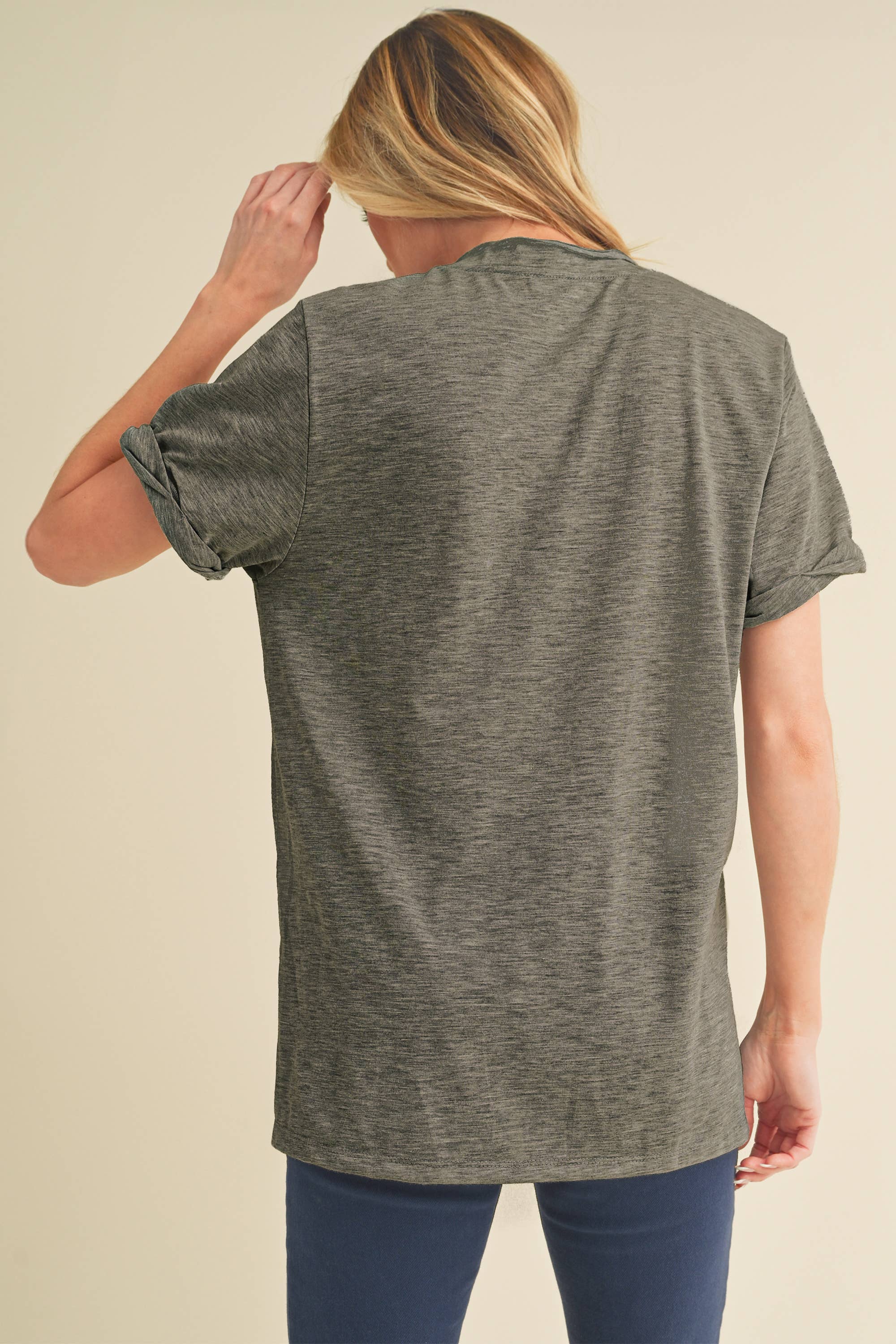 AEMI + CO - Wholesale T-Shirt - Women's - 8286DK Zoie V-Neck Short Sleeve Top34