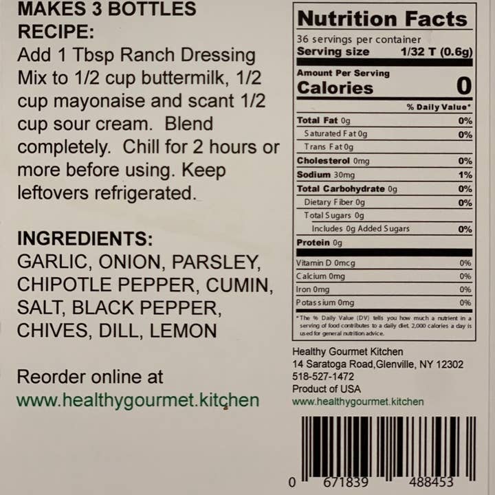 Healthy Gourmet Kitchen - Wholesale Dip - Southwest Ranch Dressing and Dip Mix1