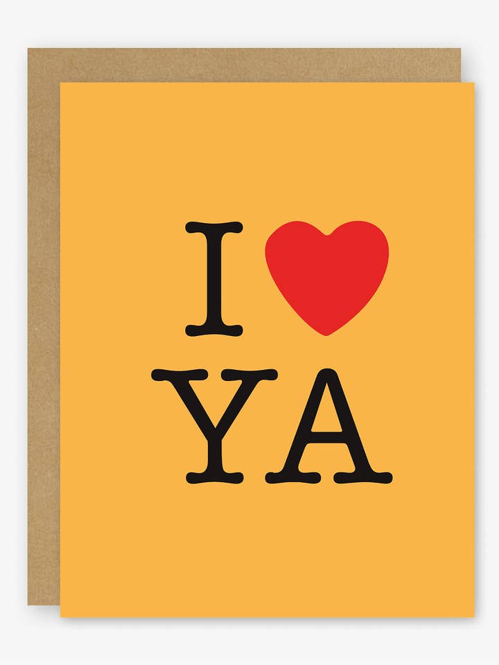I Heart YA Valentine’s Day Card (Yellow) for wholesale by Stacey O'Nary