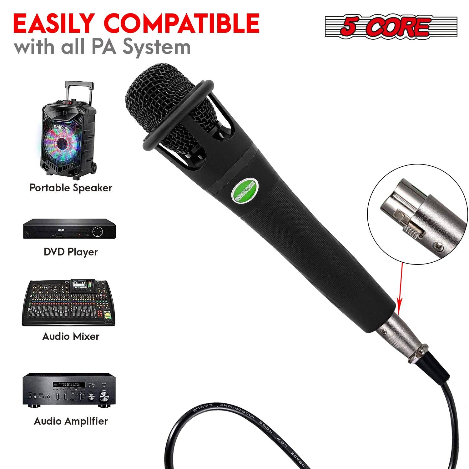 K Cube Inc - Wholesale Stool - Dynamic Podcast Microphone Bundle XLR Mic w Desk Stand Cable4