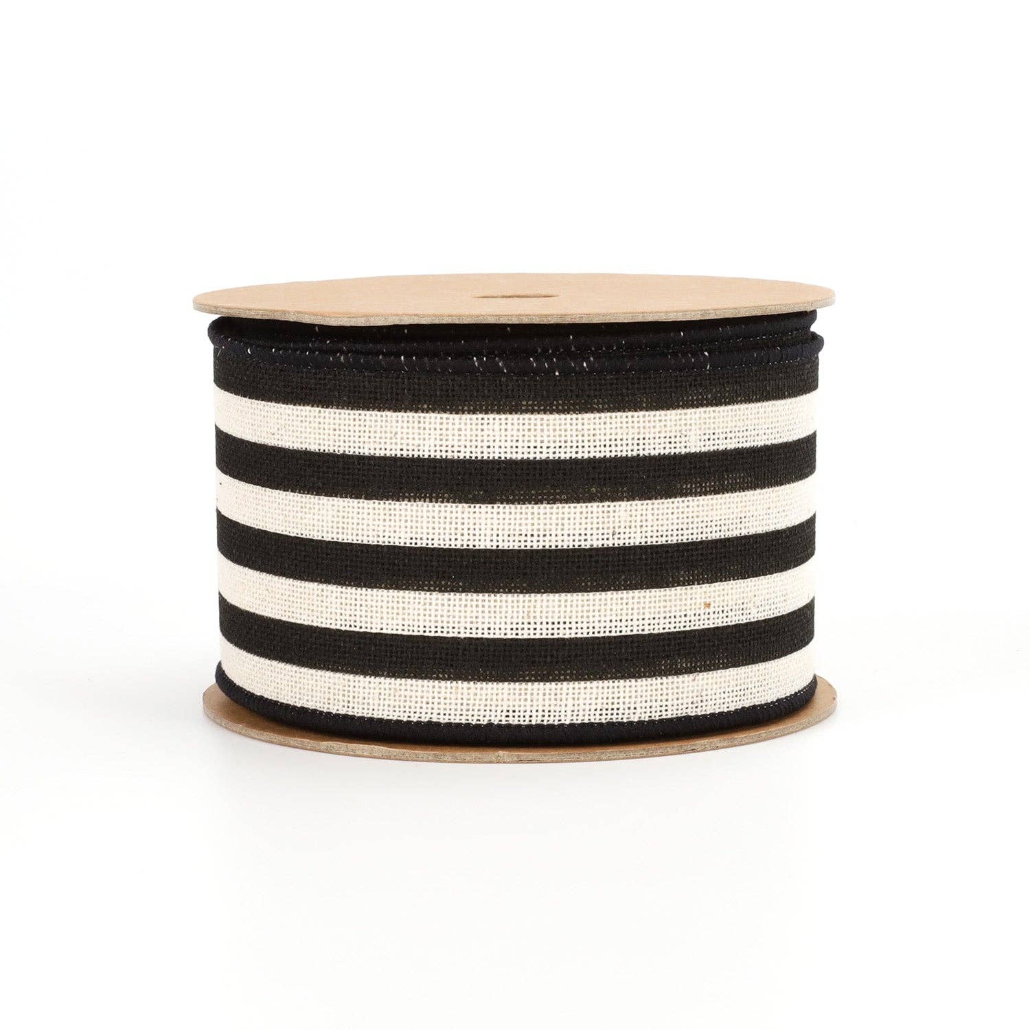 LA Ribbons Wholesale - Wholesale Ribbon - Gift Wrapping - 2 1/2" Wired Ribbon | "Striped" Black/White | 10 Yard Roll1