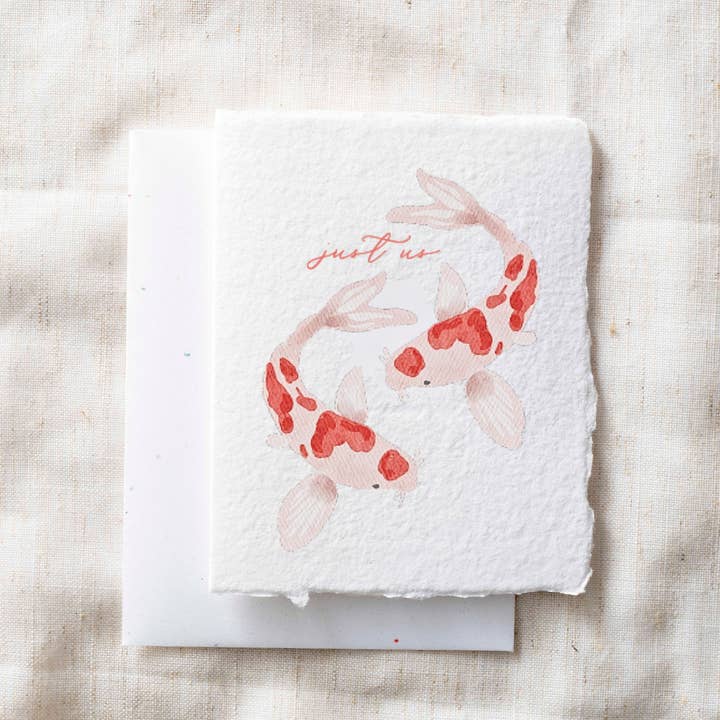Just Us Card | Koi Fish Love Valentine Greeting for wholesale by Paper Baristas