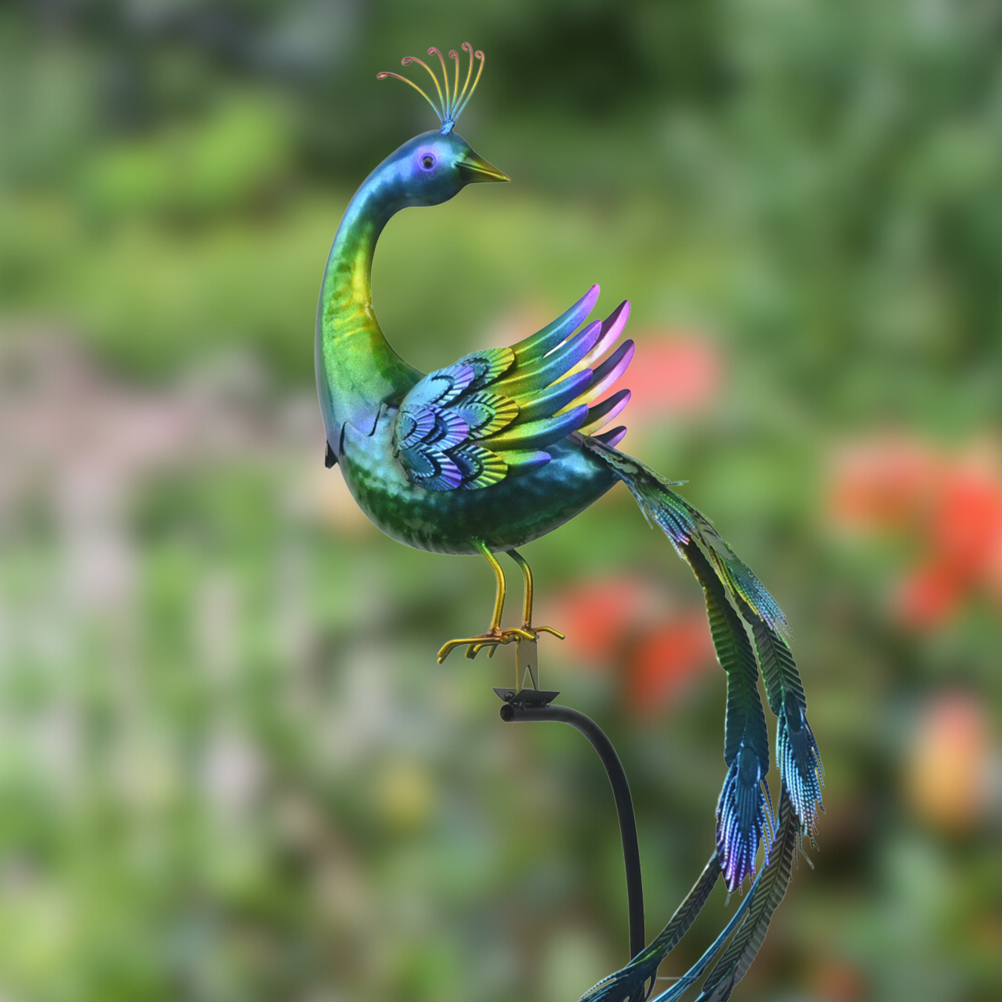 RCS Gifts - Wholesale Garden/Lawn Stake - Peacock Balance Rocker Garden Stake – 5 ft tall!1