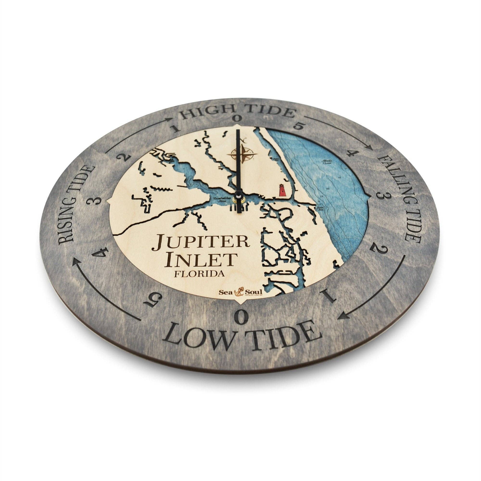 Sea & Soul Nautical Chart Art - Wholesale Wall Clock - Florida East Coast Nautical Chart Tide Clock-Many Locations14