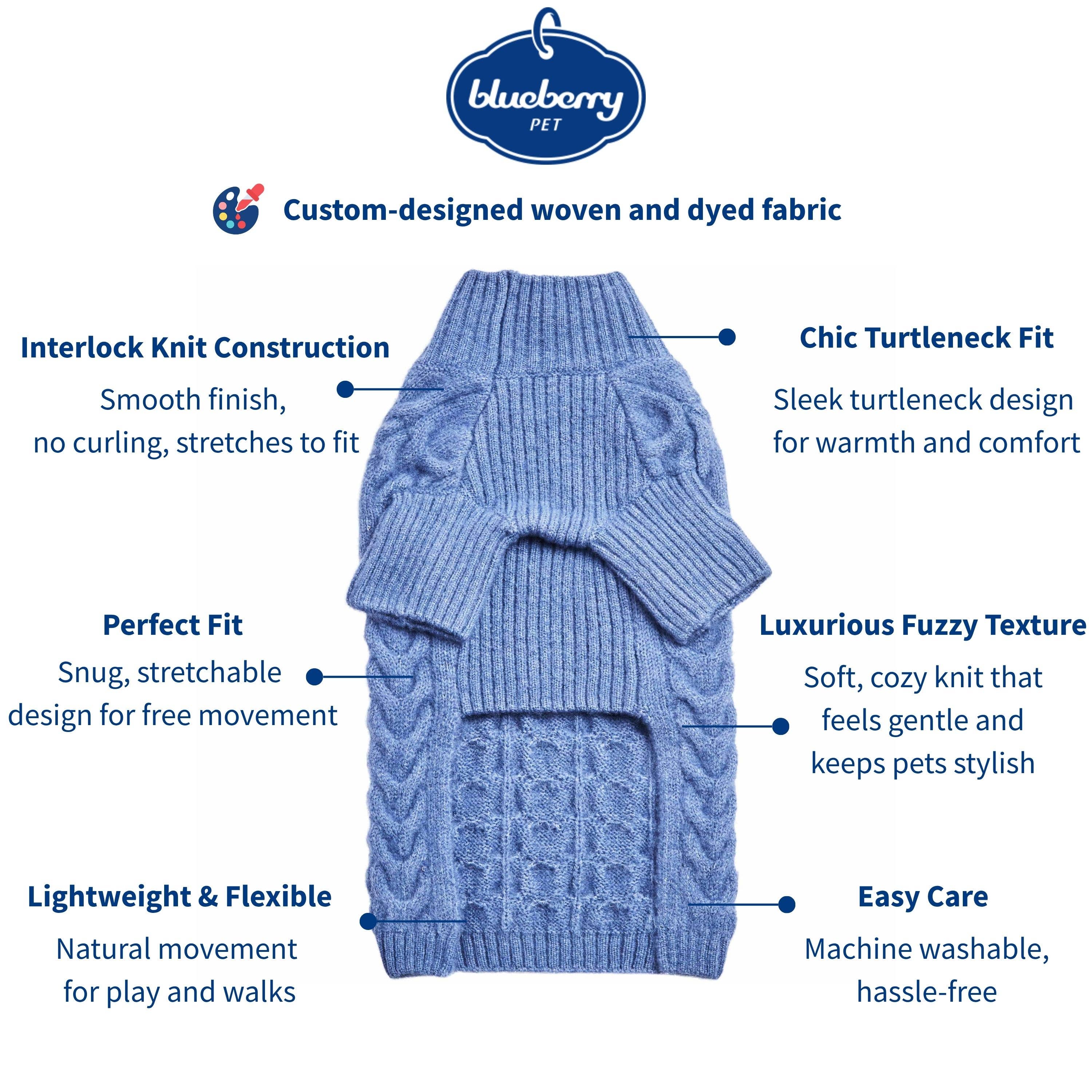 Blueberry Pet - Wholesale Pet Sweater - Dog - Custom-Knit& Dyed UltraSoft Brushed Fuzzy Turtleneck Sweater40