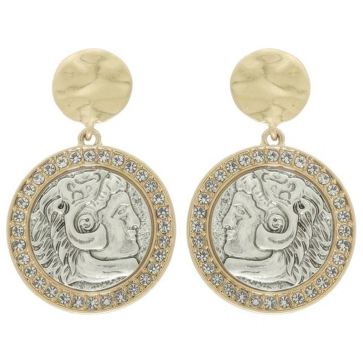 CC Wholesale Clothing - Wholesale Dangle Earrings - Roman Imperial Replica Coin Post Earrings