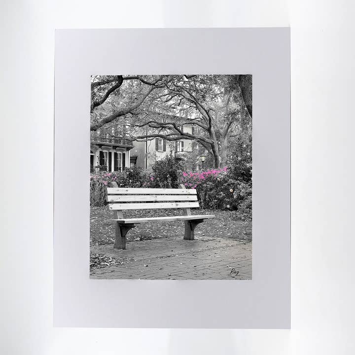 Banc d'art dans un carré pour la vente par Mike Ring Photography