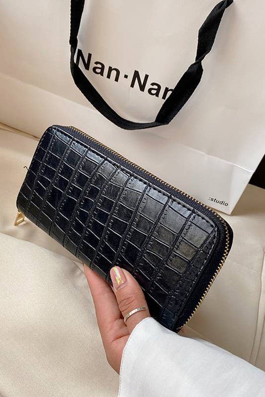 ACCITY - Wholesale Wallet - Women's - STONE PATTERN DOUBLE LAYER WALLET_CUAB00612