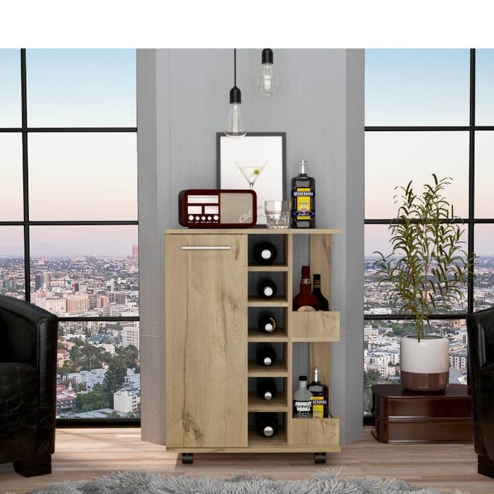 TUHOME FURNITURE - Wholesale Bar Cart - Bar Cart Light Oak14