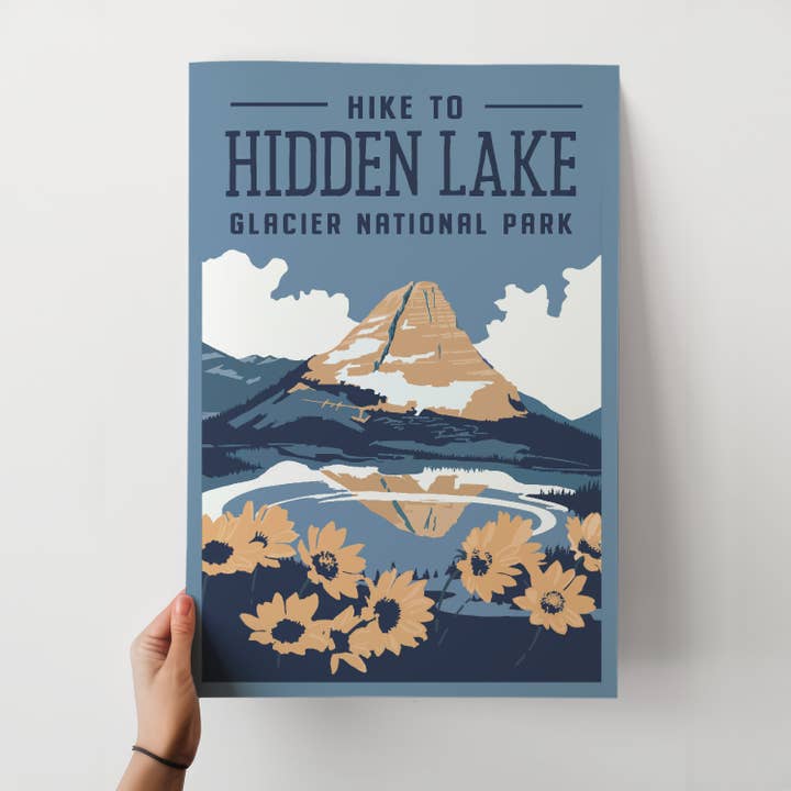 Hidden Lake Travel Poster for wholesale by Recollection Project