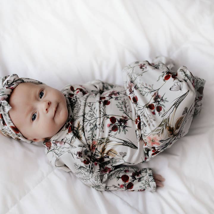 Three Little Tots - Wholesale Babygown - Baby - Floral Flower Knotted Gown16