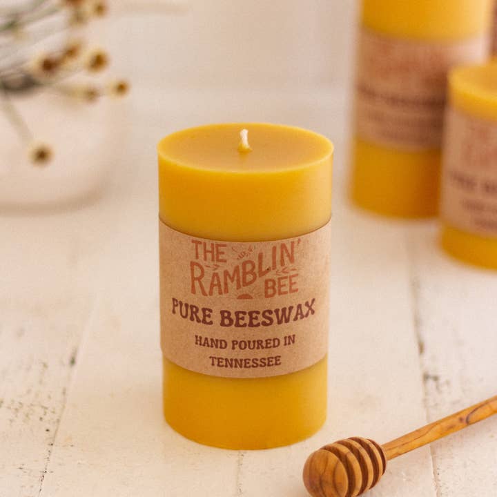 The Ramblin' Bee - Wholesale Pillar Candle - Beeswax Pillar Candle