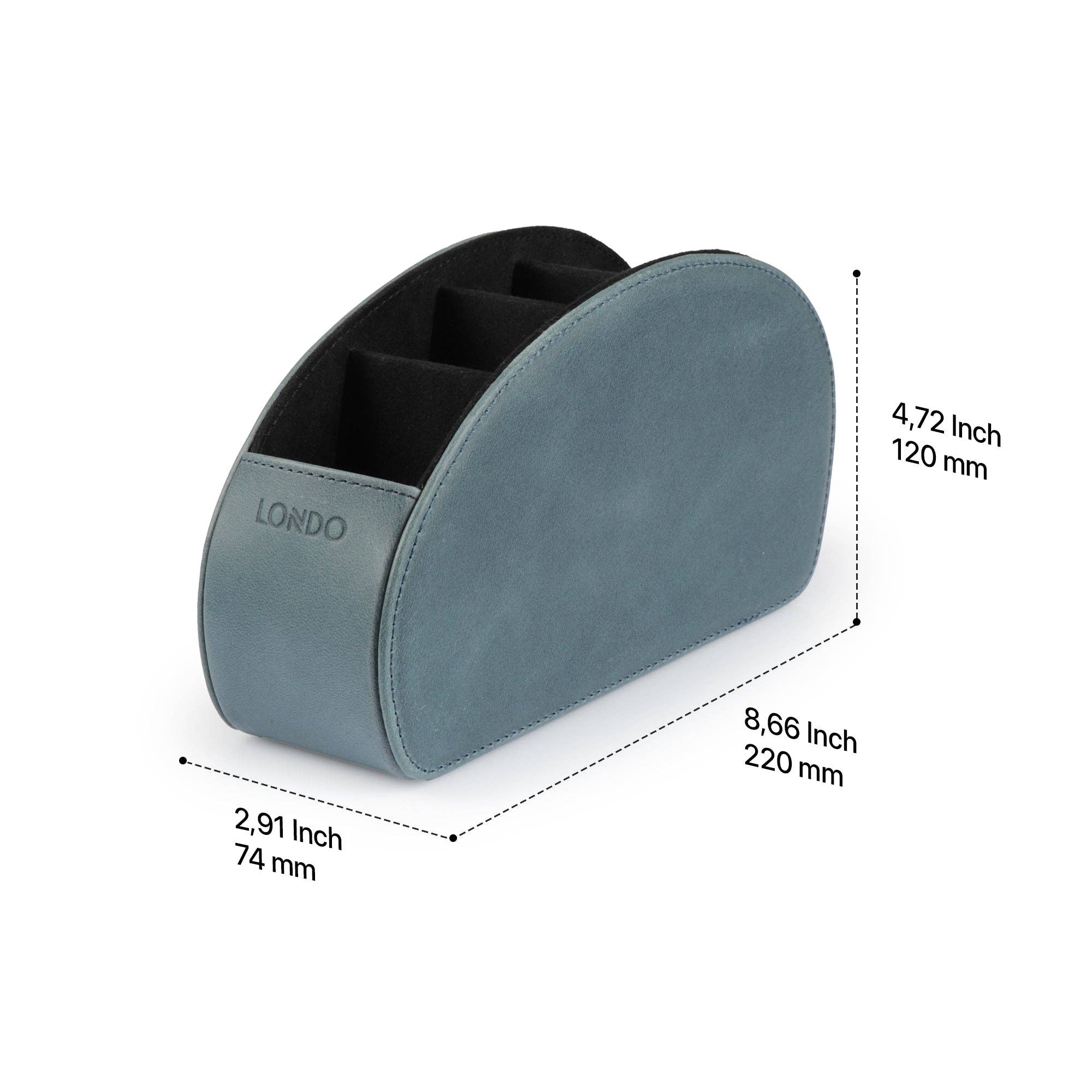 Londo - Wholesale Desk Organizer - Londo Remote Control Holder with 5 Pockets, Store DVD, Blu-Ray, TV, Roku or Apple TV Remotes, Italian Top Grain Leather with Suede Lining8