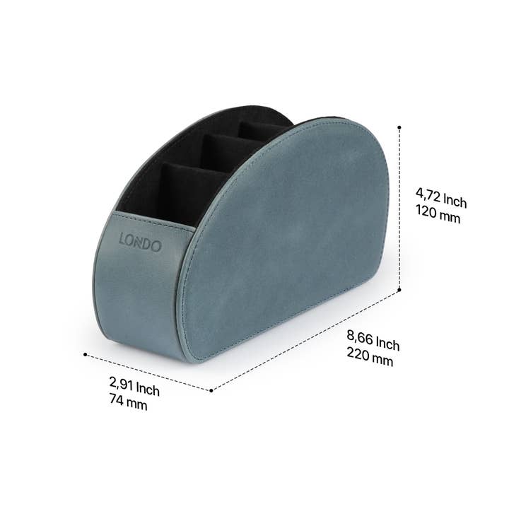 Londo - Wholesale Desk Organizer - Londo Remote Control Holder with 5 Pockets, Store DVD, Blu-Ray, TV, Roku or Apple TV Remotes, Italian Top Grain Leather with Suede Lining8