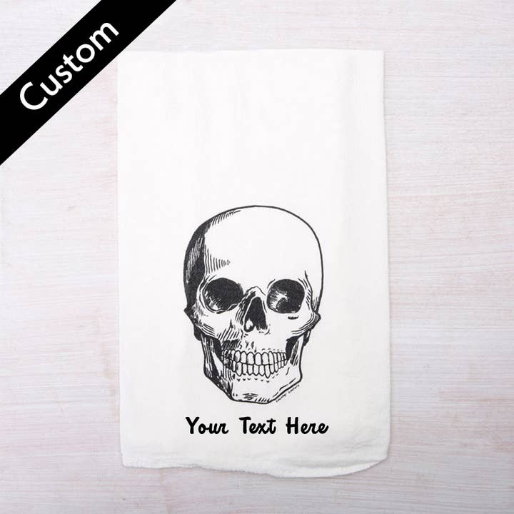 Customizable Tea Towel | Skull | Name Drop | Souvenir for wholesale by Counter Couture