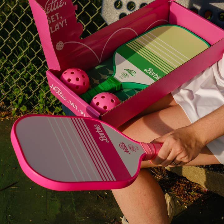 Nettie Pickleball Co. - Wholesale Sporting Accessories - Barbieâ„¢ x Nettie Two-Pack Pickleball Set