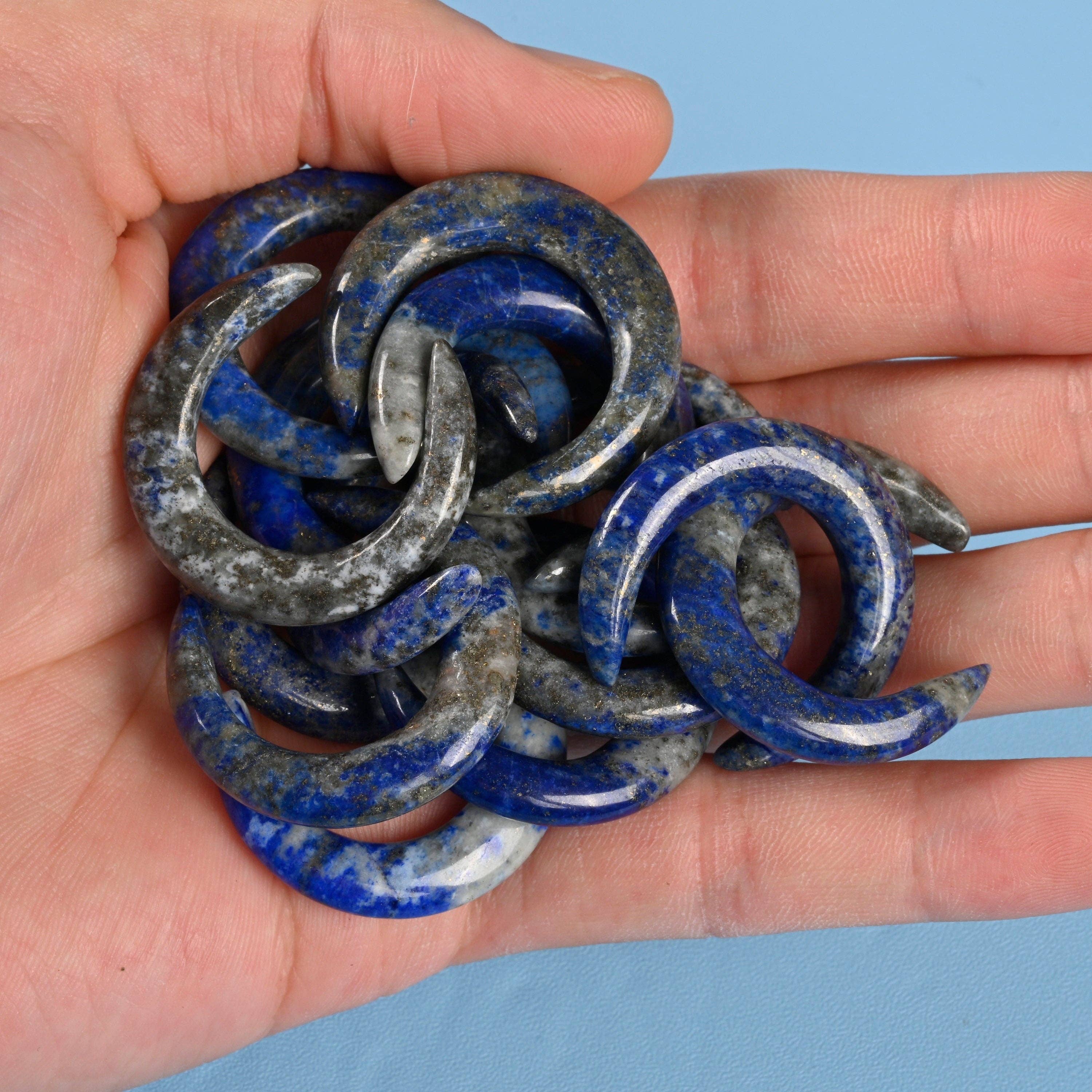 ilovebeadsusa - Wholesale Spiritual Stone/Crystal - 30mm Natural Lapis Lazuli Double Horn Moon Gemstone Crystal3