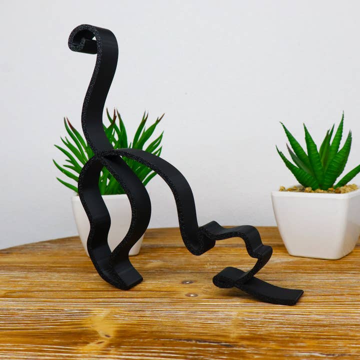 Scultura di Gatto che si Stira, Decorazione Minimalista di Gatto in Linea per la vendita all'ingrosso da parte di Herbs&Belles