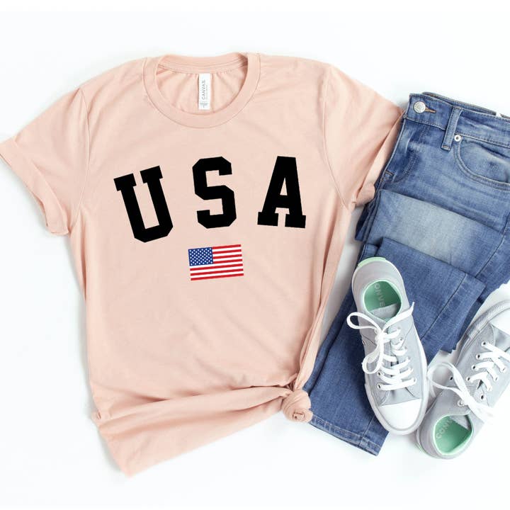 Camiseta EUA Bandeira Country State Freedom - Bella Canvas por atacado de Printliss