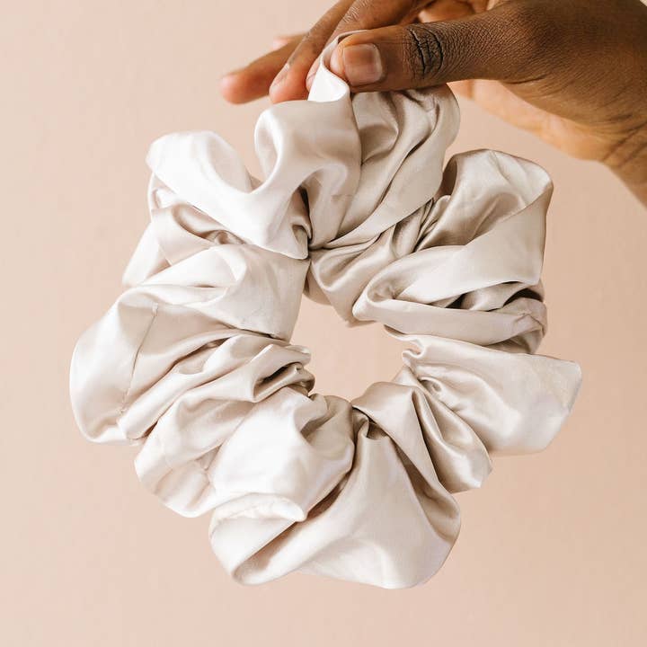 Shop Andi - Wholesale Scrunchie - Women's - Latte Satin Jumbo Scrunchie0